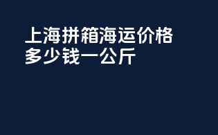 上海拼箱海运价格多少钱一公斤