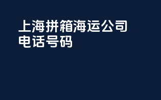 上海拼箱海运公司电话号码