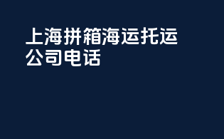 上海拼箱海运托运公司电话