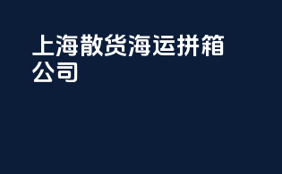 上海散货海运拼箱公司