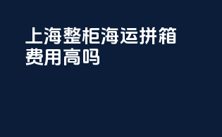 上海整柜海运拼箱费用高吗