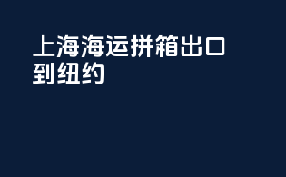 上海海运拼箱出口到纽约