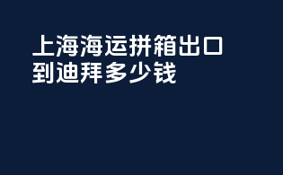 上海海运拼箱出口到迪拜多少钱