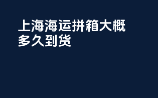 上海海运拼箱大概多久到货