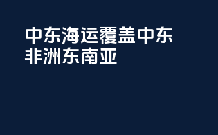 中东海运：覆盖中东非洲东南亚