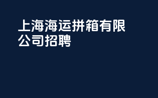 上海海运拼箱有限公司招聘