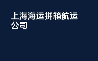 上海海运拼箱航运公司