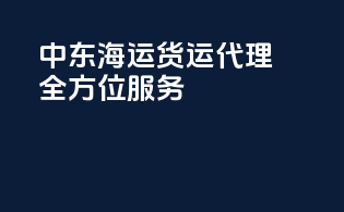 中东海运货运代理全方位服务