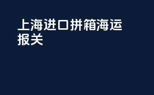 上海进口拼箱海运报关