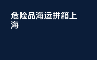 危险品海运拼箱 上海