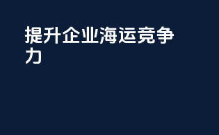 提升企业海运竞争力