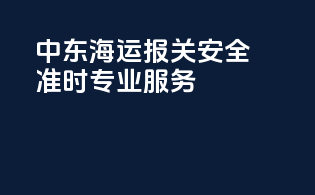 中东海运报关，安全准时专业服务！