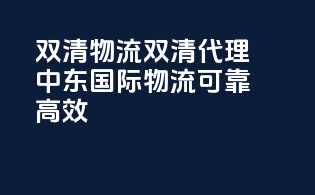 双清物流双清代理，中东国际物流可靠高效