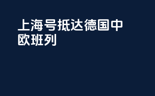 上海号抵达德国中欧班列