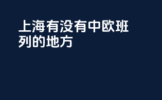 上海有没有中欧班列的地方