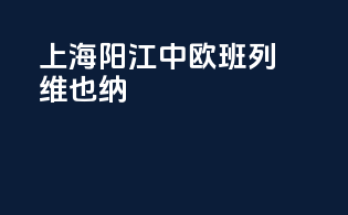 上海阳江中欧班列维也纳