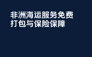 非洲海运服务：免费打包与保险保障