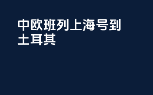 中欧班列上海号到土耳其