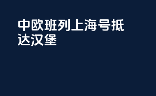 中欧班列上海号抵达汉堡