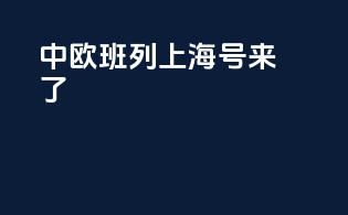 中欧班列上海号来了