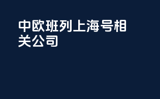 中欧班列上海号相关公司