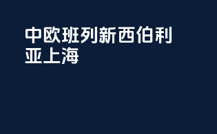 中欧班列新西伯利亚上海