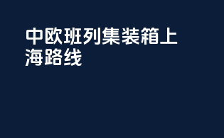 中欧班列集装箱上海路线