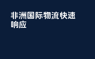 非洲国际物流快速响应