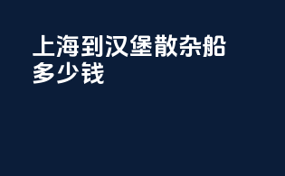 上海到汉堡散杂船多少钱