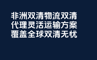 非洲双清物流双清代理，灵活运输方案，覆盖全球，双清无忧