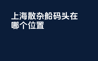 上海散杂船码头在哪个位置
