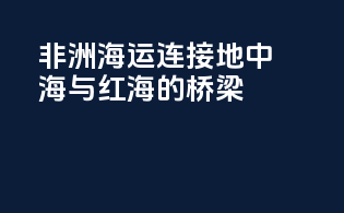 非洲海运：连接地中海与红海的桥梁