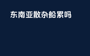 东南亚散杂船累吗