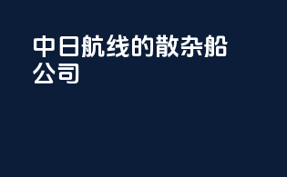 中日航线的散杂船公司