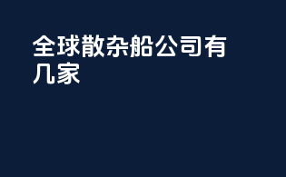 全球散杂船公司有几家