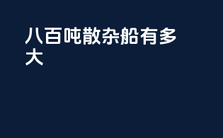 八百吨散杂船有多大