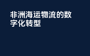 非洲海运物流的数字化转型
