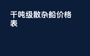 千吨级散杂船价格表