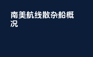 南美航线散杂船概况