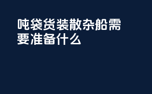 吨袋货装散杂船需要准备什么