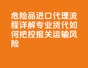 危险品进口代理流程详解：专业货代如何把控报关 + 运输风险