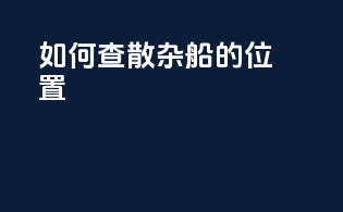 如何查散杂船的位置