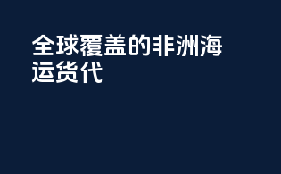 全球覆盖的非洲海运货代