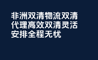 非洲双清物流双清代理，高效双清，灵活安排，全程无忧