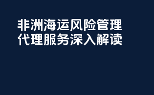 非洲海运风险管理，代理服务深入解读