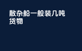 散杂船一般装几吨货物