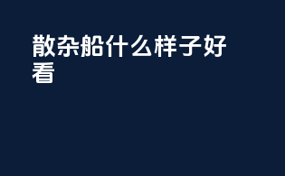 散杂船什么样子好看