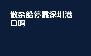 散杂船停靠深圳港口吗