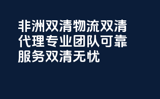 非洲双清物流双清代理，专业团队，可靠服务，双清无忧