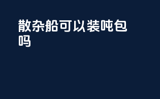 散杂船可以装吨包吗